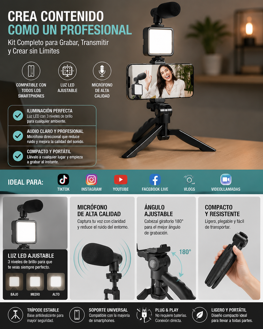 Tripode Soporte Extensible Original